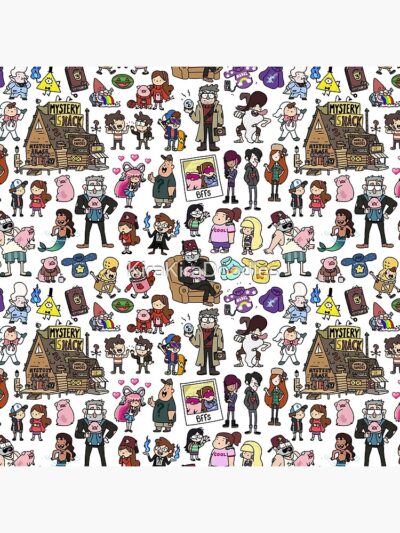 Alternative view of Cute Gravity Falls Doodle Throw Pillow