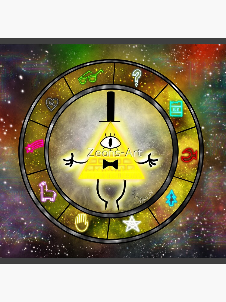 Bill Cipher Zodiac Gravity Falls Shower Curtain - Image 2