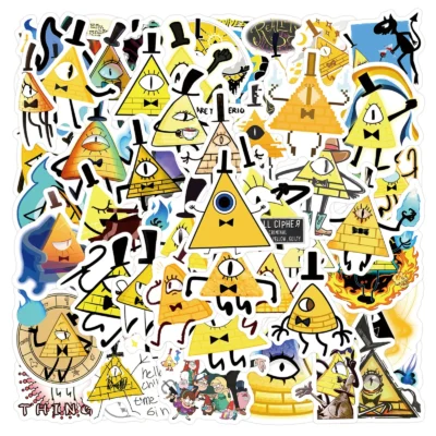 60PCS Gravity Falls Bill Cipher Cartoon Stickers
