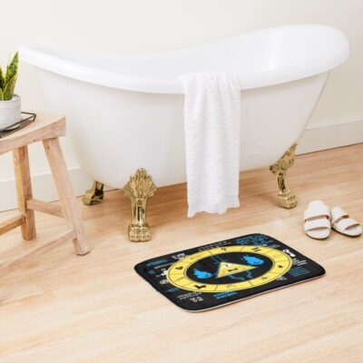 Alternative view of Gravity Falls Bill Cipher Zodiac Bath Mat