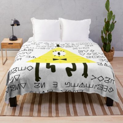 Gravity Falls Bill Cipher Code Throw Blanket