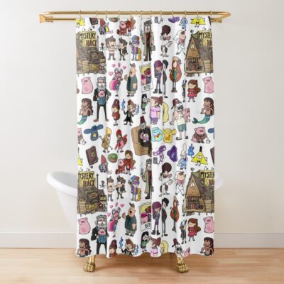 Cute Gravity Falls Doodle Shower Curtain