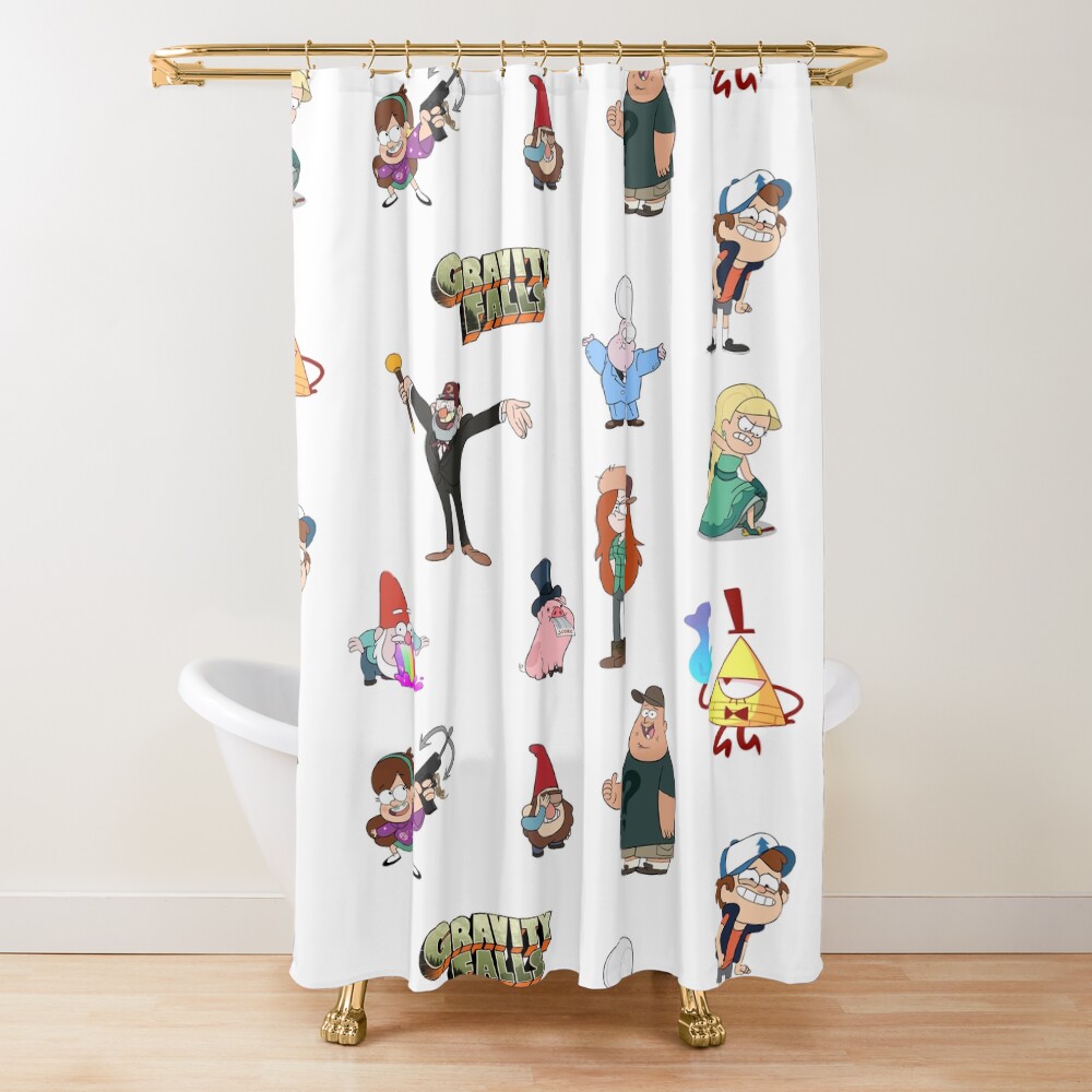 Gravity Falls Characters Shower Curtain