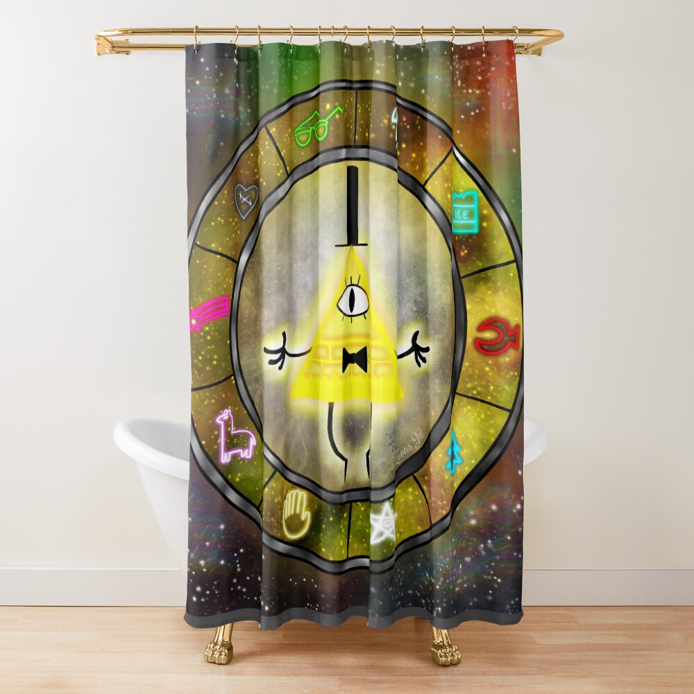 Bill Cipher Zodiac Gravity Falls Shower Curtain