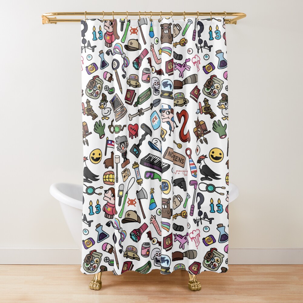 Gravity Falls Pattern Shower Curtain