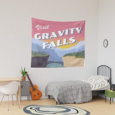 Visit Gravity Falls Postcard Tapestry