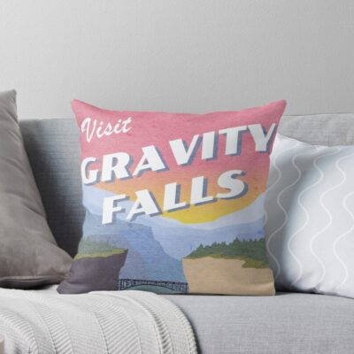 Visit Gravity Falls Postcard Throw Pillow