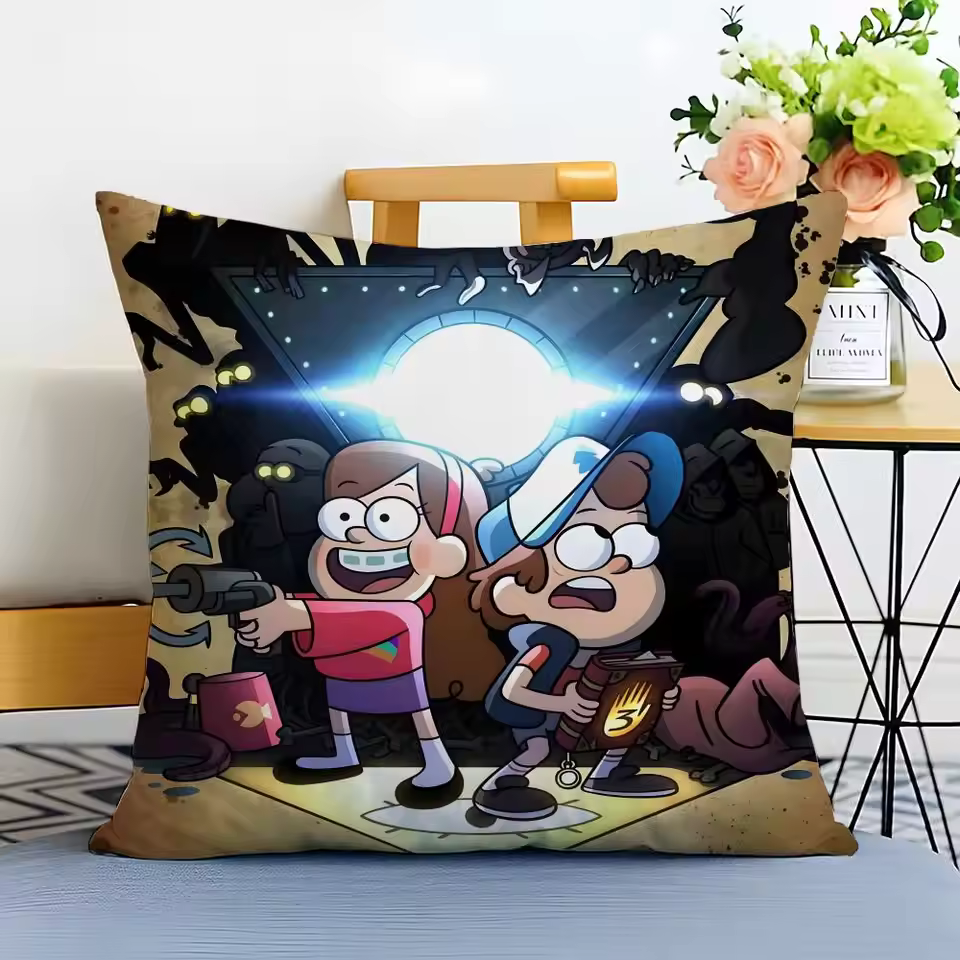 Gravity Falls Retro Graphic Print Throw Pillow