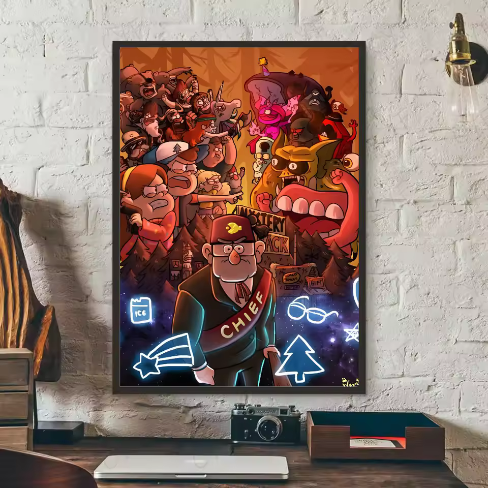 Gravity Falls Retro Artwork Tribute Wall Art