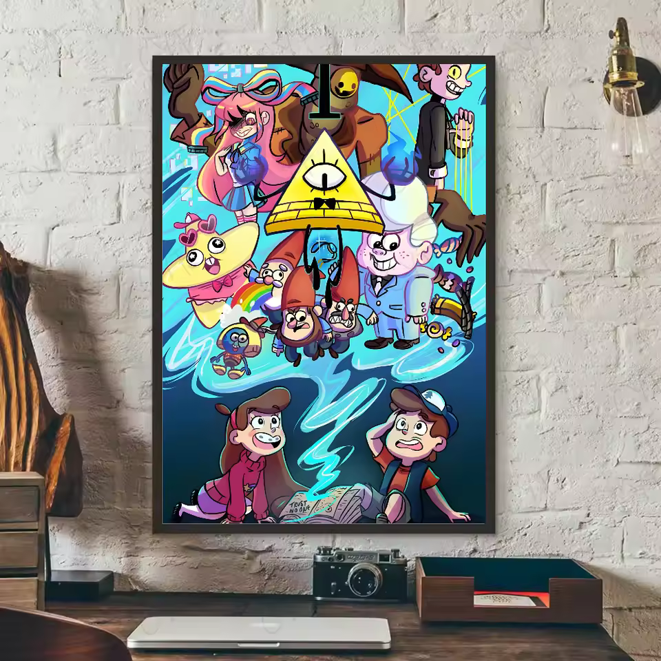 Gravity Falls Retro Design Tribute Wall Art