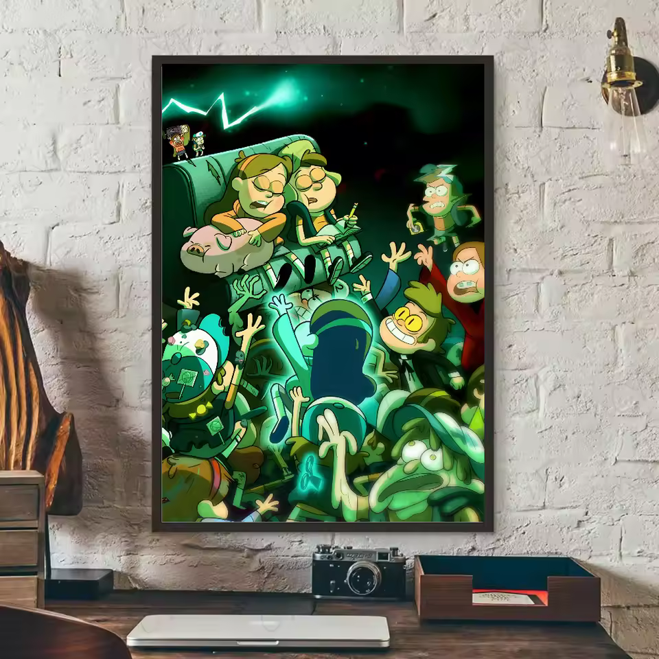 Gravity Falls Vintage Graphic Design Wall Art